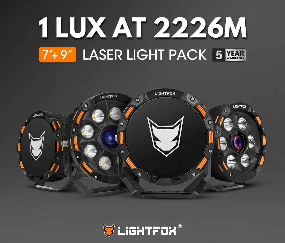 LIGHTFOX 7 inch 9 inch Osram Laser LED Driving Lights