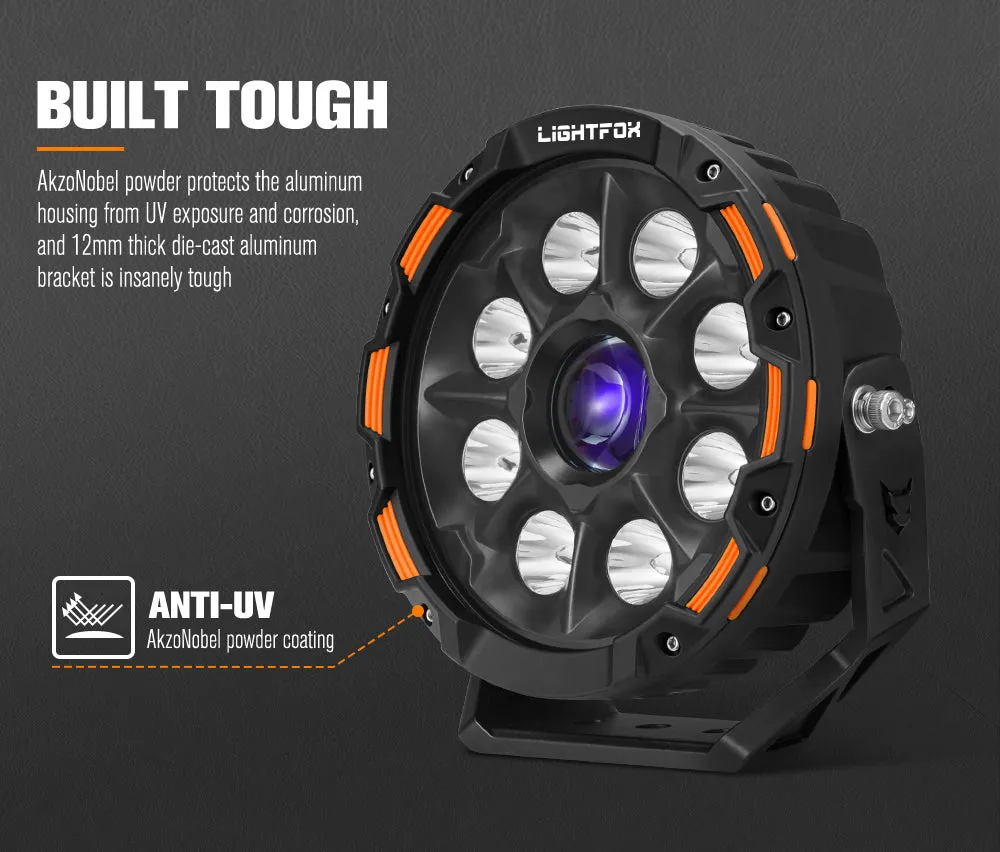 LIGHTFOX 7 inch 9 inch Osram Laser LED Driving Lights