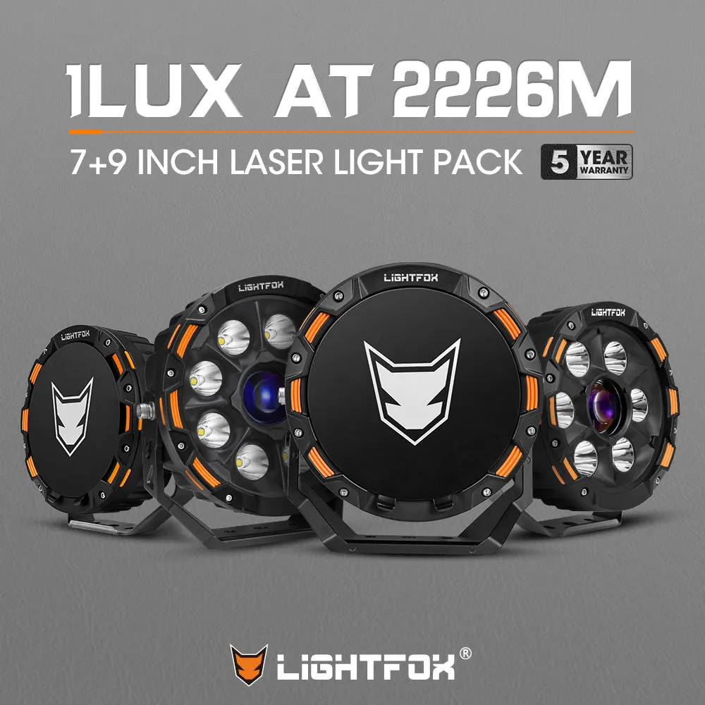 LIGHTFOX 7 inch 9 inch Osram Laser LED Driving Lights
