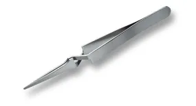 Lindstrom 2AX-SA High Precision ESD-Safe Reverse Action Stainless Steel Tweezer with Straight, Duckbill Tips