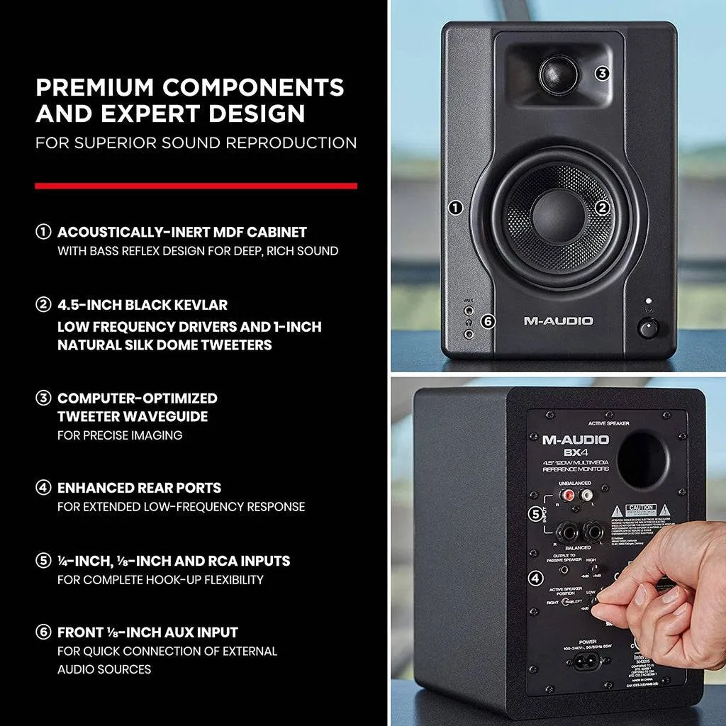 M-Audio BX4 4.5-inch Powered Studio Monitor - Pair
