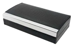 Mapleton Black Leather 4 Cigars Travel Humidor