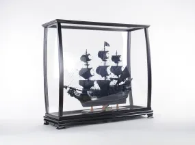 Medium Wood Display Case large Cabinet For Tall Ship Yacht Boat Models With Plexiglass Panels