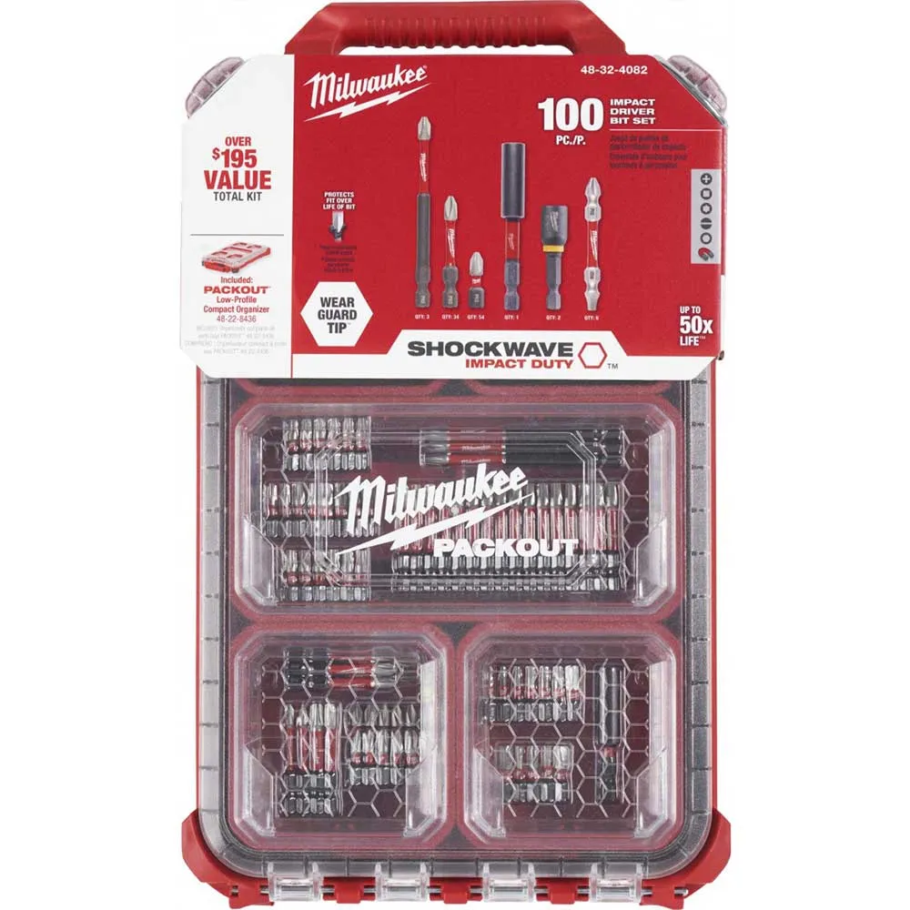 Milwaukee 48-22-9486WPO PACKOUT Impact Bits w/ SAE / Metric Socket Sets 223 PC