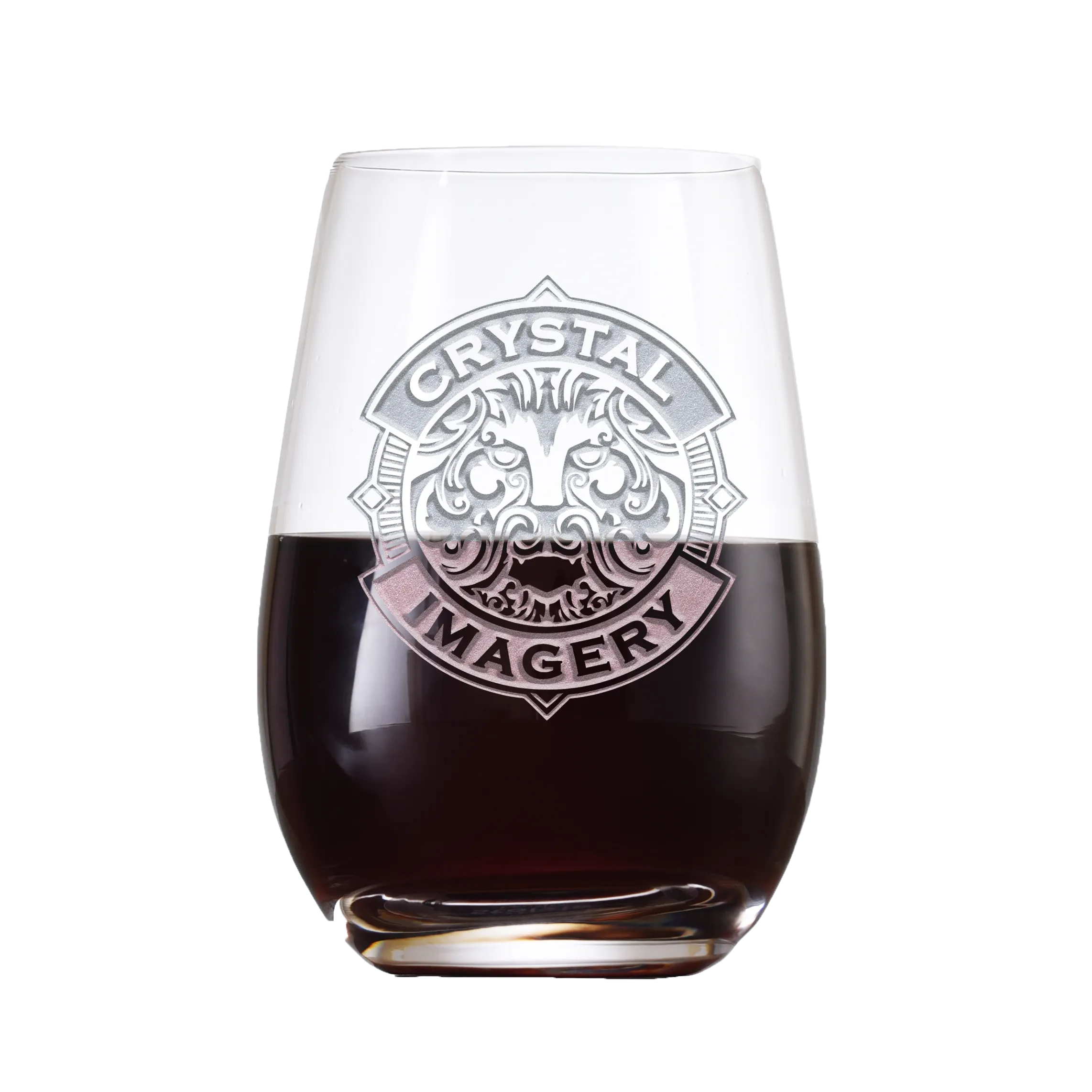 My Own Logo Crystal Stemless Wine Glass by Crystal Imagery