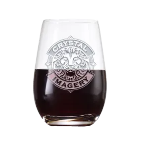 My Own Logo Crystal Stemless Wine Glass by Crystal Imagery