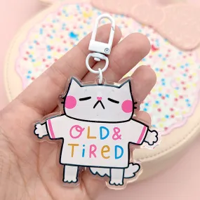 Old and Tired Glitter Keychain