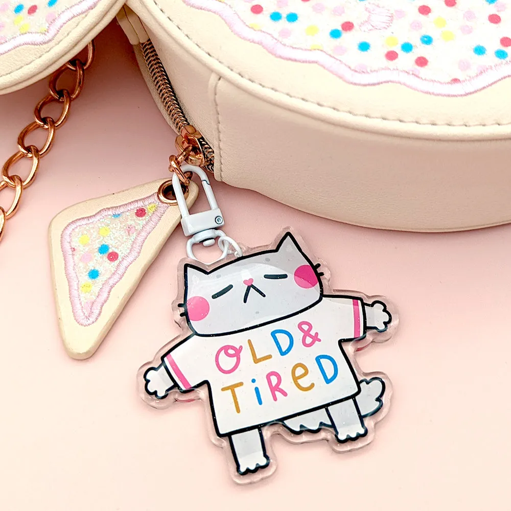 Old and Tired Glitter Keychain