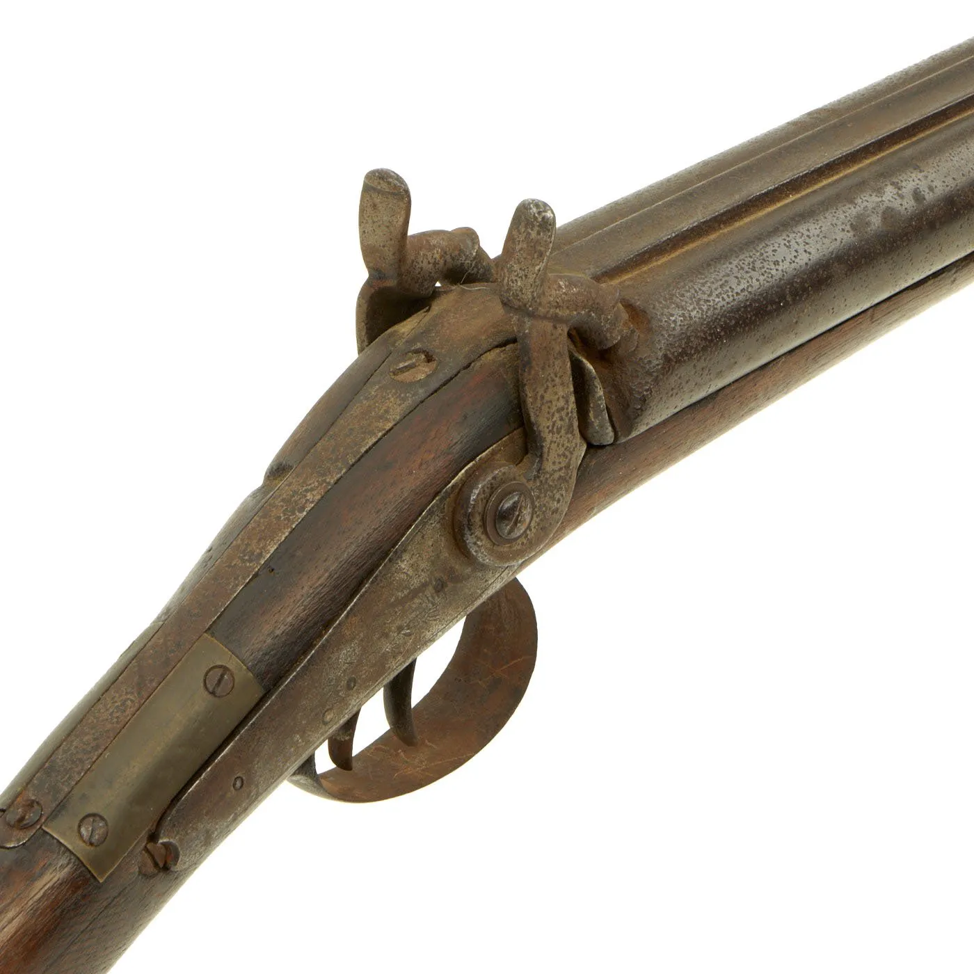 Original 10 bore Double Barrel "Attic Find" Percussion Shotgun for the U.S. Frontier Market - circa 1850