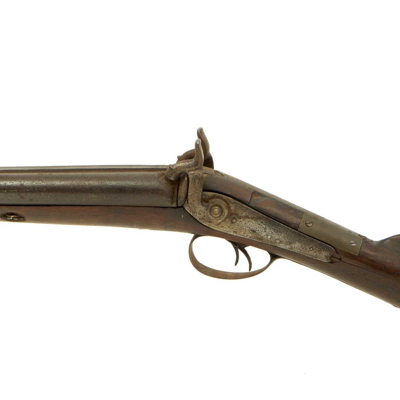 Original 10 bore Double Barrel "Attic Find" Percussion Shotgun for the U.S. Frontier Market - circa 1850