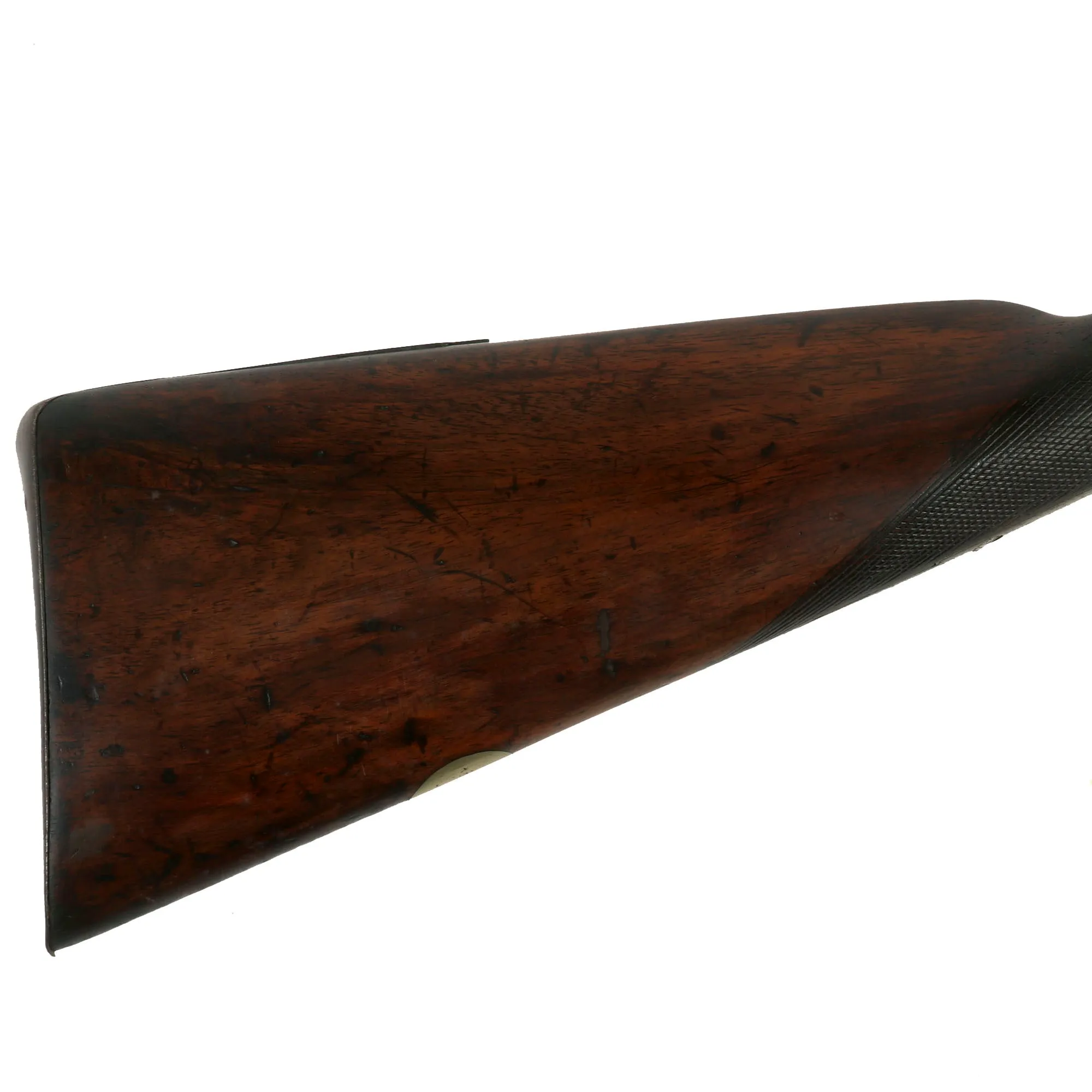 Original British 12 Bore Double Barrel Factory Engraved Percussion Shotgun by Hollis & Sheath - circa 1855