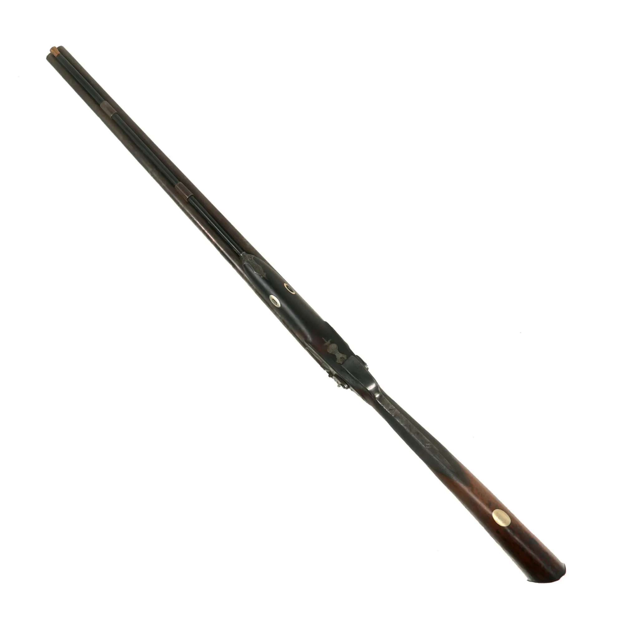 Original British 12 Bore Double Barrel Factory Engraved Percussion Shotgun by Hollis & Sheath - circa 1855