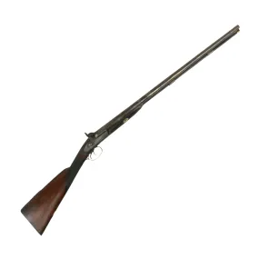 Original British 12 Bore Double Barrel Factory Engraved Percussion Shotgun by Hollis & Sheath - circa 1855