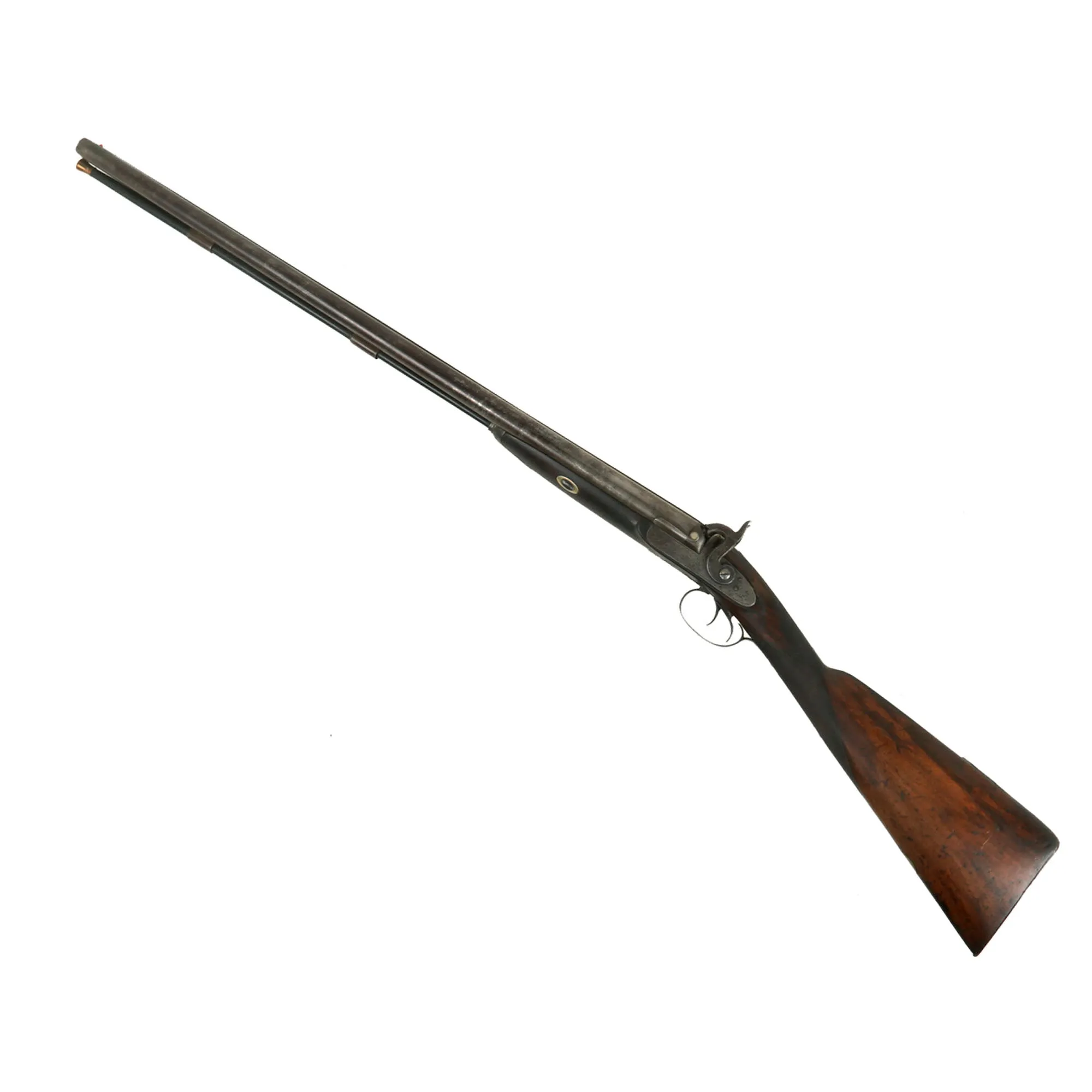 Original British 12 Bore Double Barrel Factory Engraved Percussion Shotgun by Hollis & Sheath - circa 1855