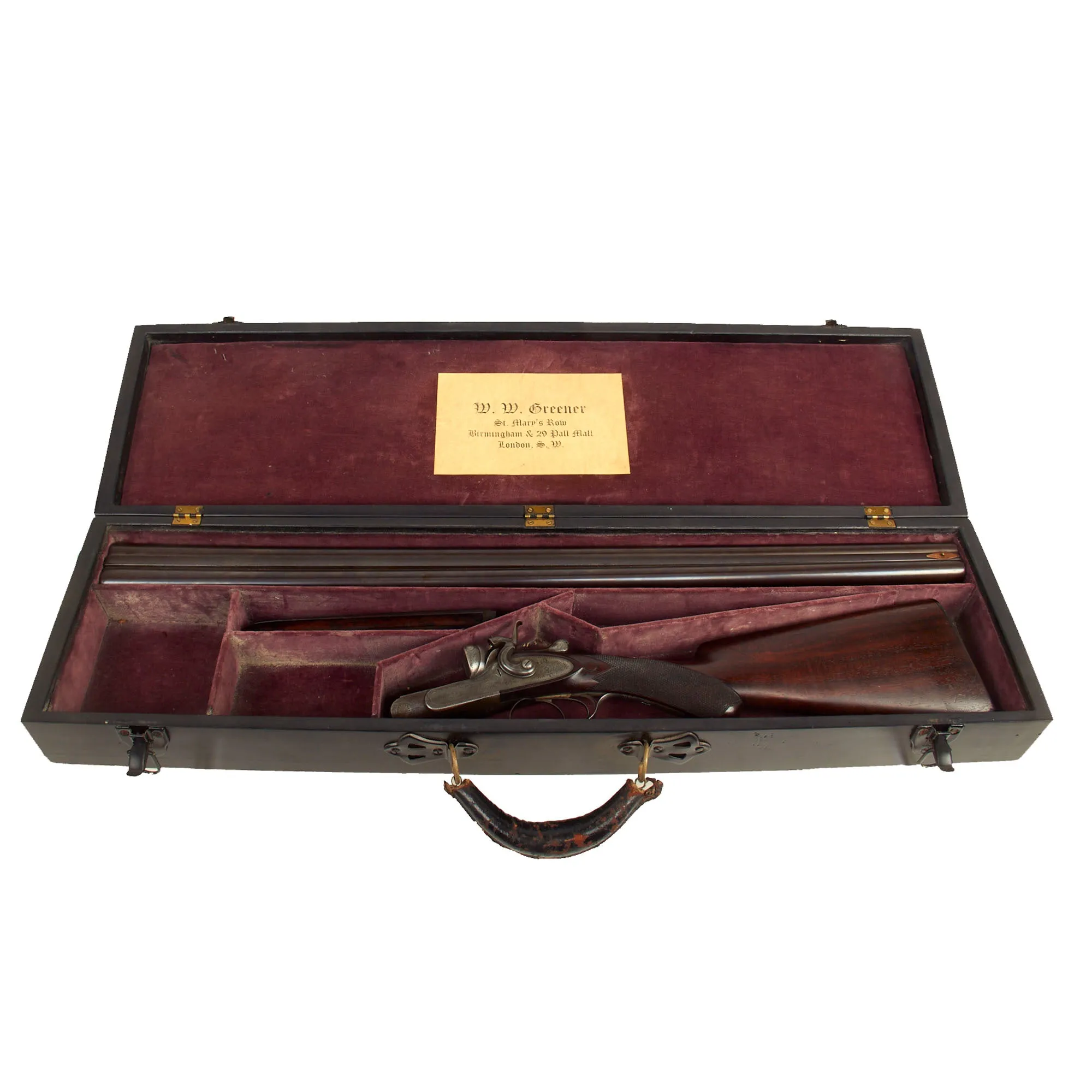 Original British Cased 14 Gauge Double Barrel Hammer Shotgun Made by W.W. Greener in 1876 - Serial 16512