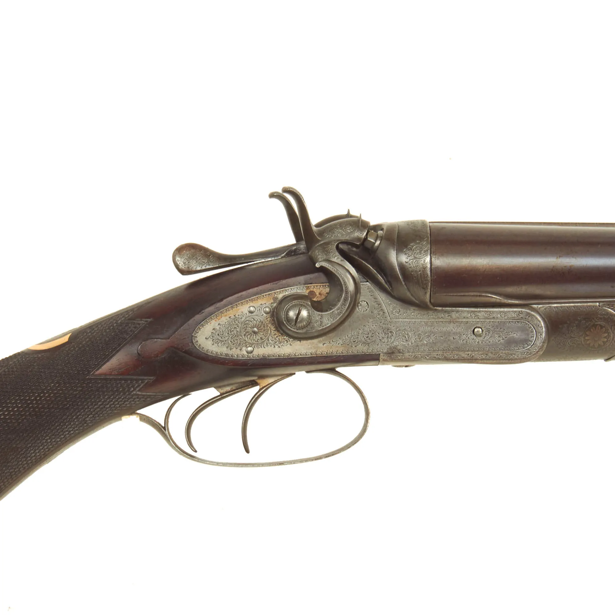 Original British Cased 14 Gauge Double Barrel Hammer Shotgun Made by W.W. Greener in 1876 - Serial 16512