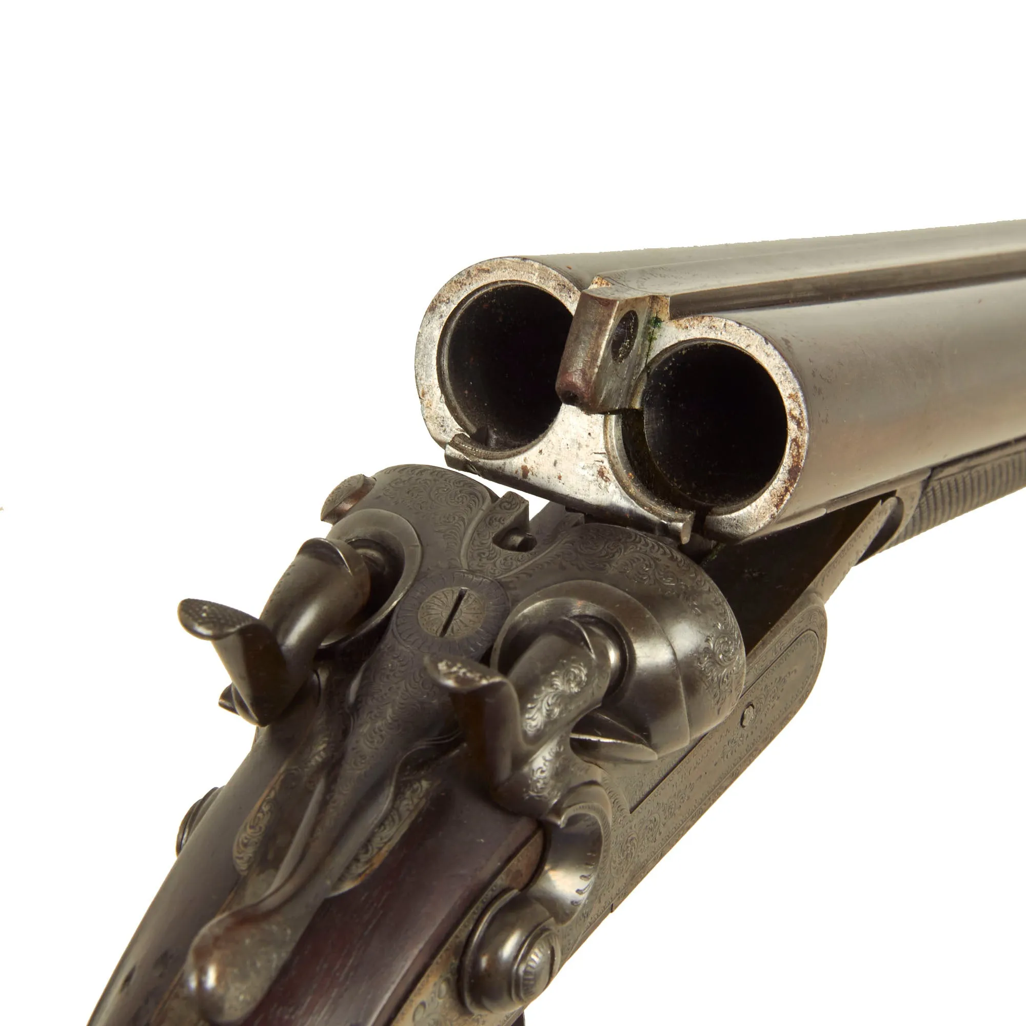 Original British Cased 14 Gauge Double Barrel Hammer Shotgun Made by W.W. Greener in 1876 - Serial 16512