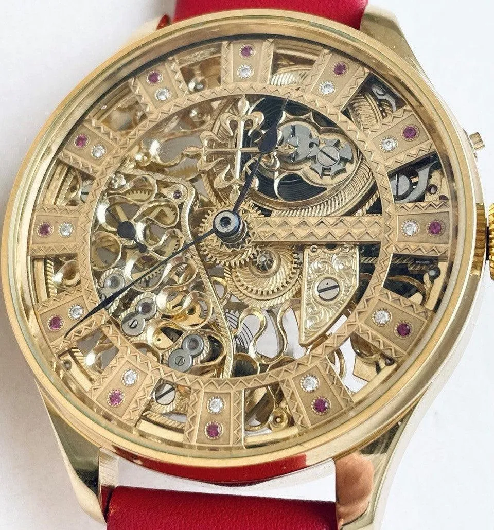 Patek Philippe Pocket Watch Custom Watch Full Skeleton Full Engraving 1896