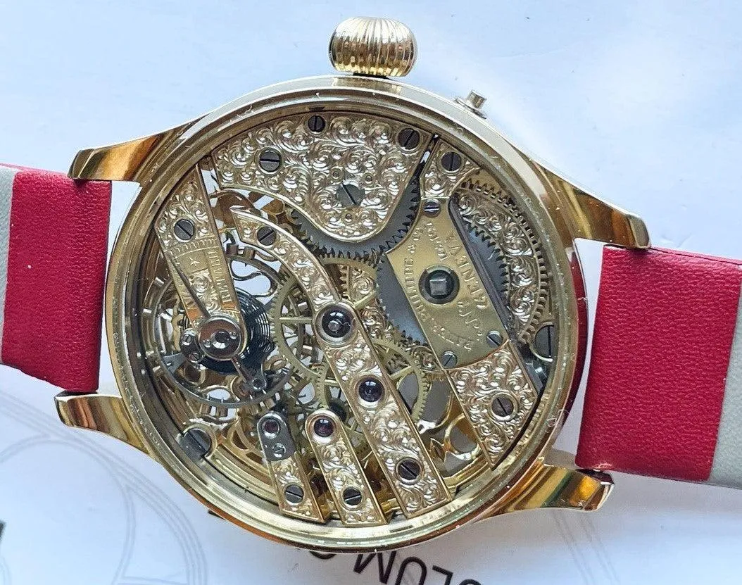 Patek Philippe Pocket Watch Custom Watch Full Skeleton Full Engraving 1896