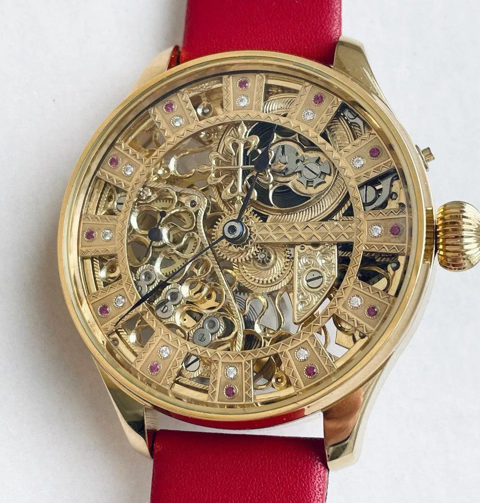 Patek Philippe Pocket Watch Custom Watch Full Skeleton Full Engraving 1896