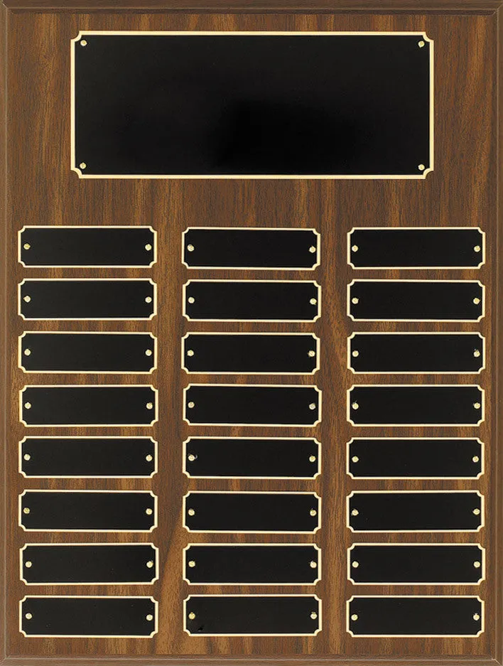 Perpetual 24 Plate Plaque 12 x 16  inch Walnut Finsh