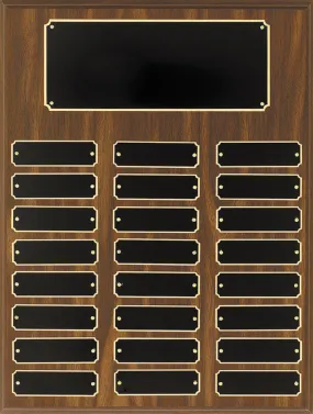 Perpetual 24 Plate Plaque 12 x 16  inch Walnut Finsh