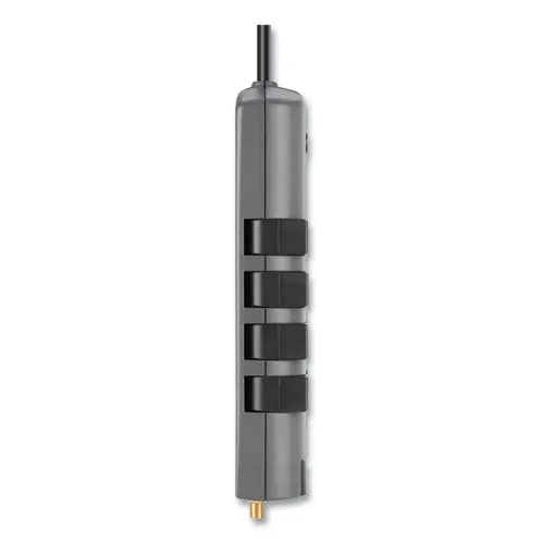 Pivot Plug Surge Protector, 12 Ac Outlets, 8 Ft Cord, 4,320 J, Gray