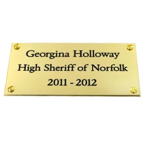 Polished Brass Plate 4" x 2"