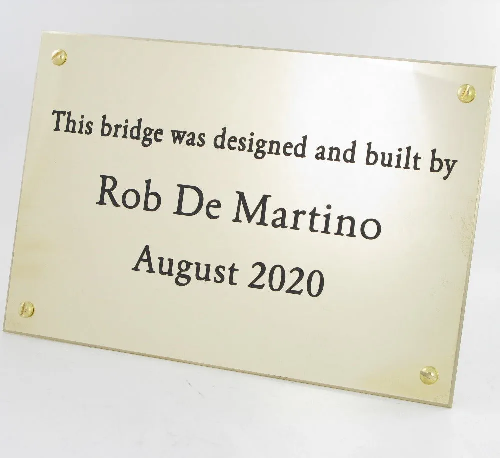 Polished Brass Plate 8" x 6"