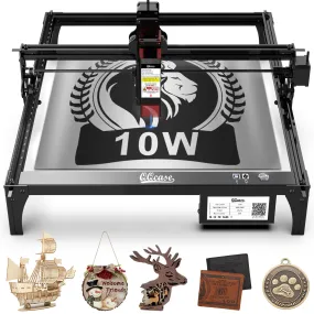 QQCASE 10W Laser Engraver,Higher Accuracy Laser Cutter and Engraver Machine,Laser Engraving Machine 60W Machine Output Power,Laser Engraver for Wood and Metal,Leather,Acrylic,DIY Laser Etching Tool