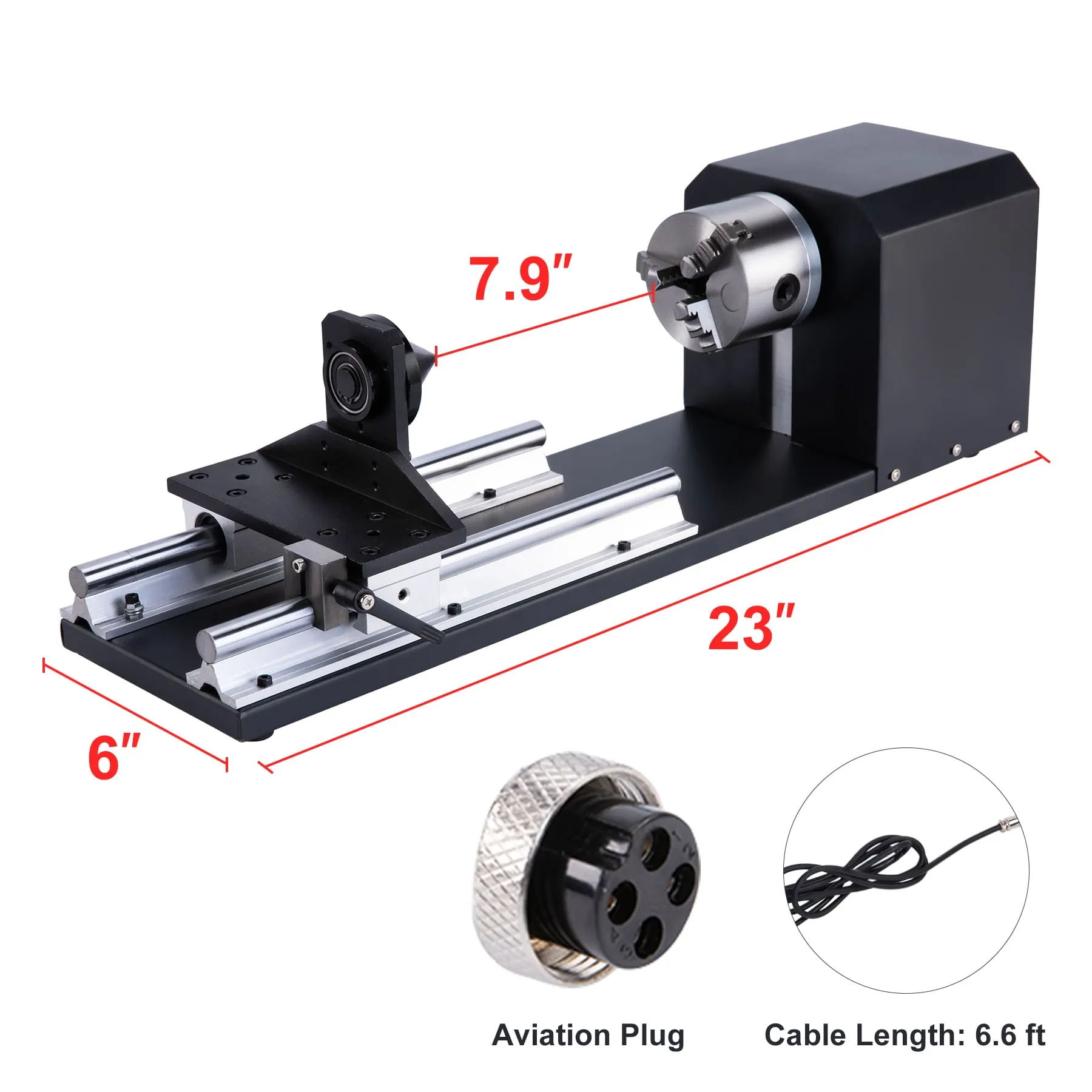 Rotary Axis for CO2 Laser Engraving Machines and Laser Cutters | LRA-KP58
