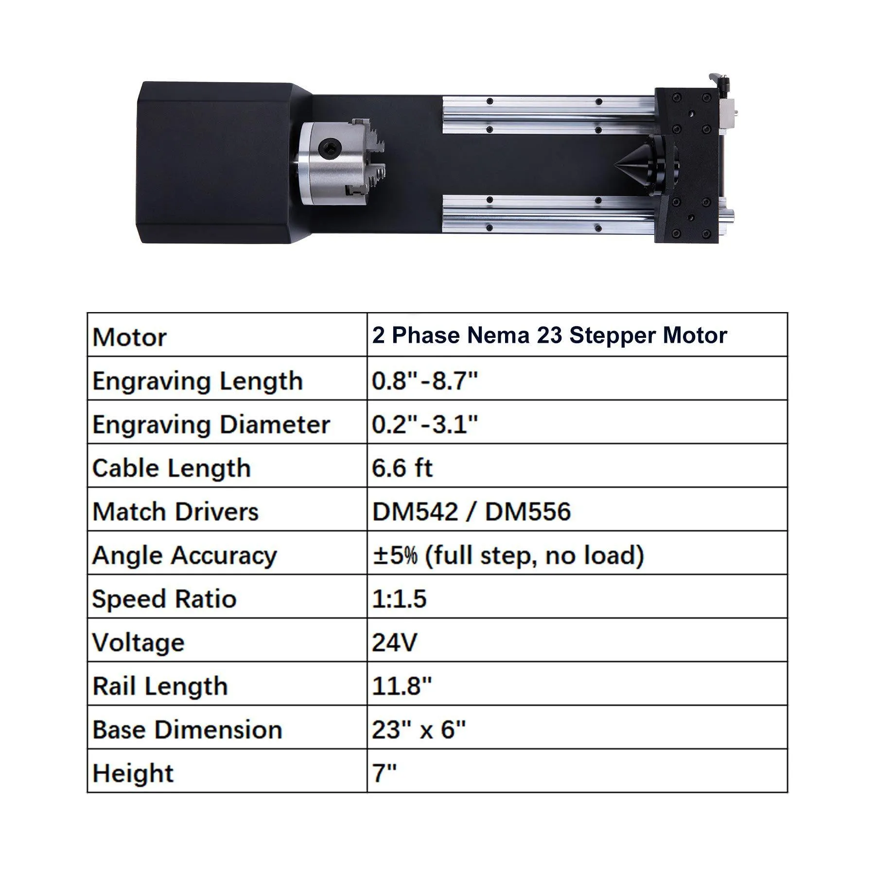 Rotary Axis with Jaw Chuck for 50W and up CO2 Laser Engraver Cutting Machine