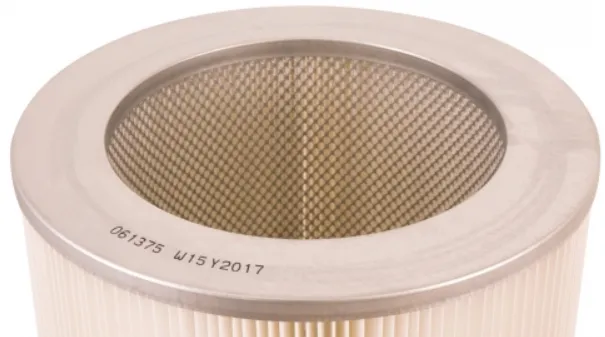 Round 13.8in x 26in Open/Open Dust Collector Cartridge, FR Treated 80/20 Blended Paper w/ Nanofiber, Wide Pleat and 2 Straps