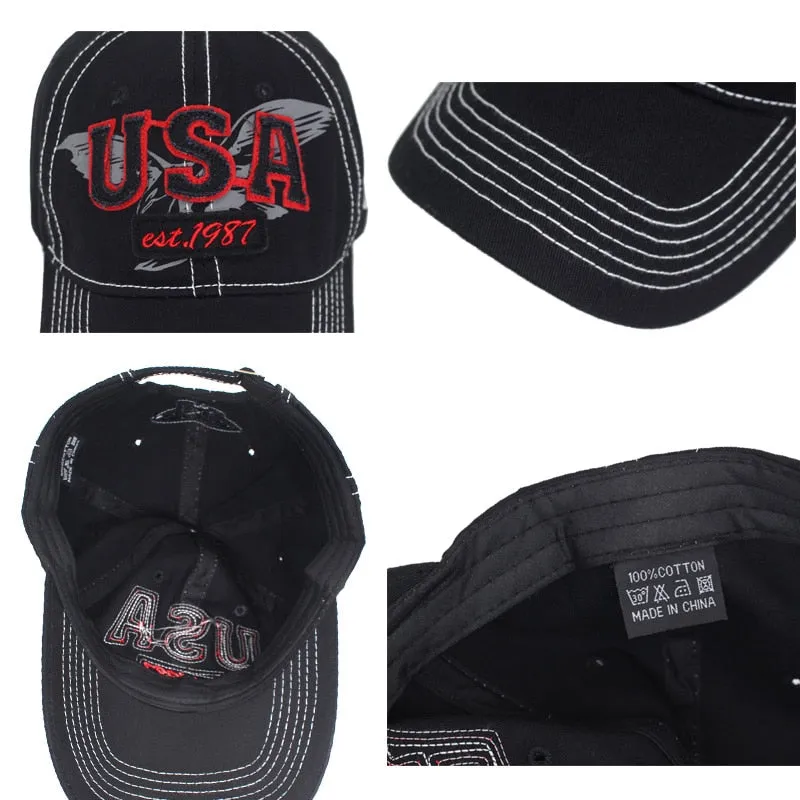 Snapback Caps Women USA Men Baseball Cap Hats For Men Bone Gorras Cotton Male Baseball Hat Casquette Hip Hop America Dad Hat Cap