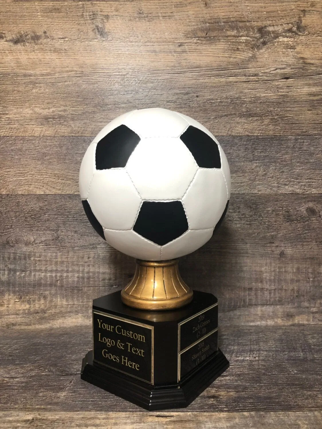 Soccer Trophy FULL SIZE Realistic Fantasy Soccer League Trophy 15" Soccer Ball 6 or 12 Year Perpetual Championship League Award Winner
