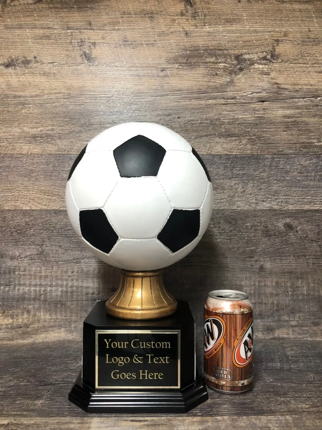 Soccer Trophy FULL SIZE Realistic Fantasy Soccer League Trophy 15" Soccer Ball 6 or 12 Year Perpetual Championship League Award Winner