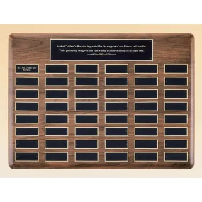 Solid American Walnut Perpetual Plaque with Extra Large Plates