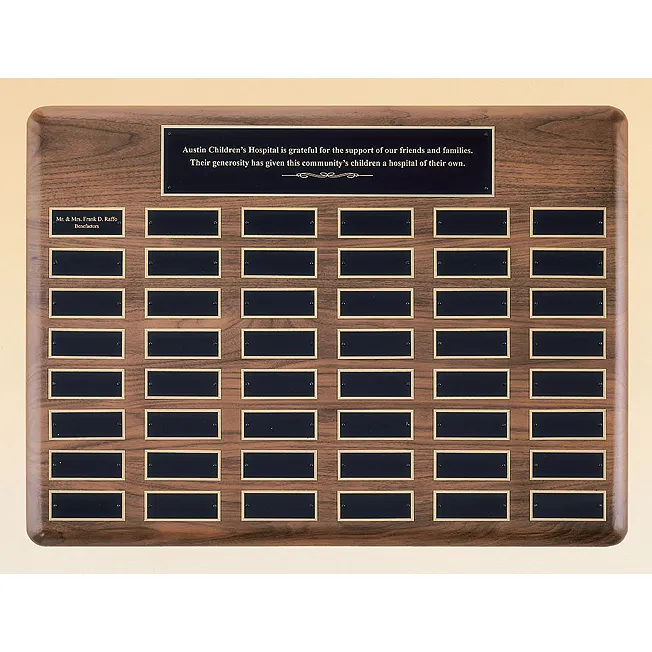 Solid American Walnut Perpetual Plaque with Extra Large Plates