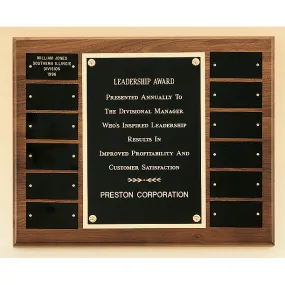 Solid American Walnut Plaque with 12 Plates and Large Center Plate
