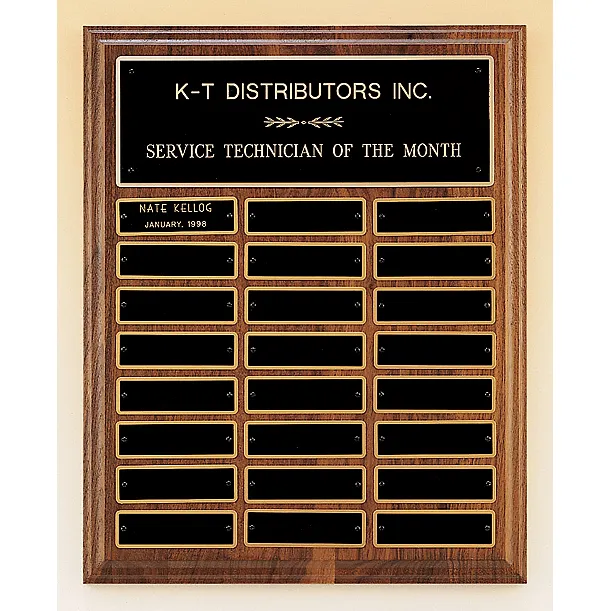 Solid American Walnut Plaque with 2 Combinations
