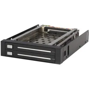 StarTech.com 2 Drive 2.5in Trayless Hot Swap SATA Mobile Rack Backplane - Storage bay adapter - black