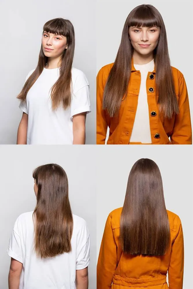 Stranded 18"/20" Heat Resistant Straight Clip In Hair Extension