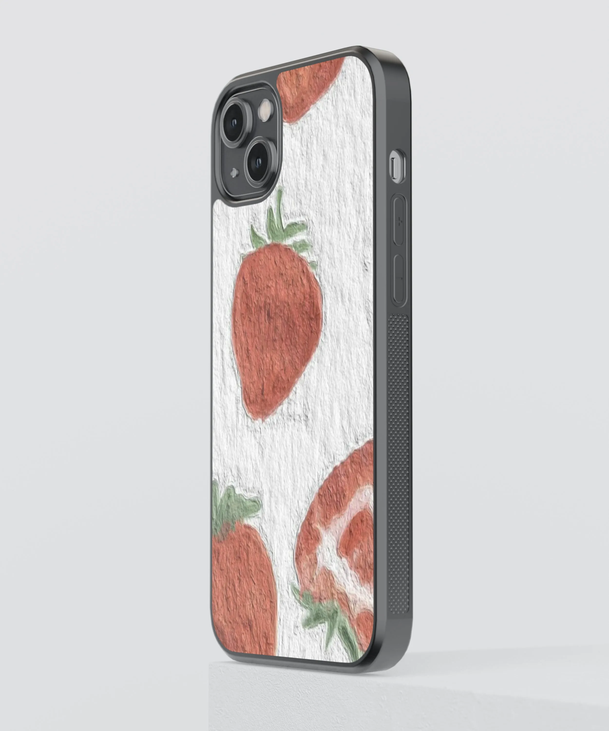 Strawberries Artwork Abstract Glass Phone Case Cover