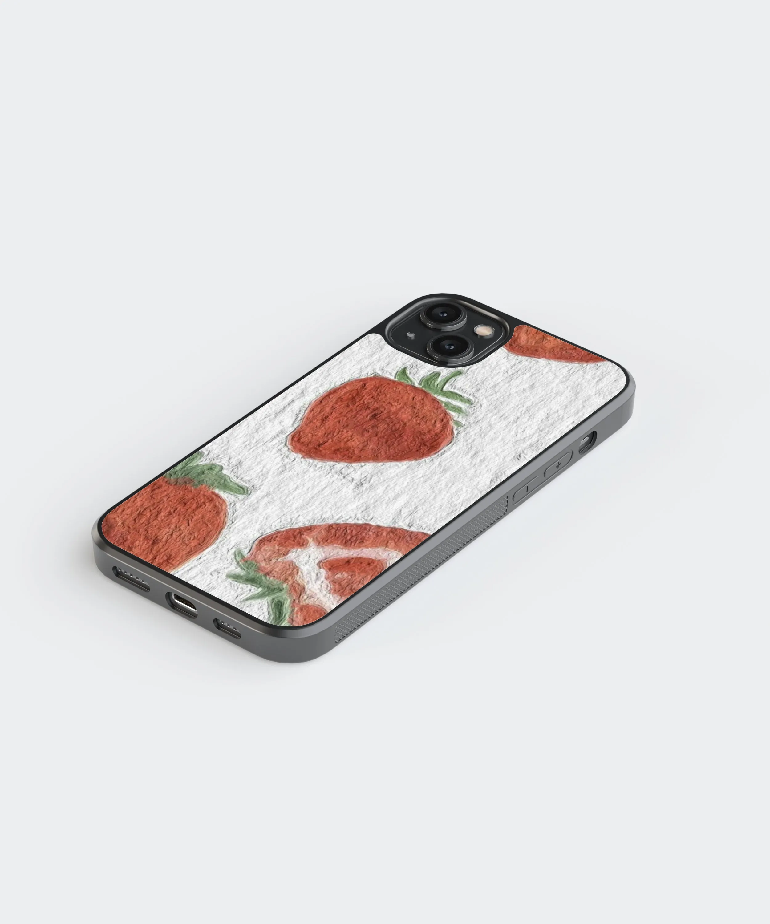 Strawberries Artwork Abstract Glass Phone Case Cover