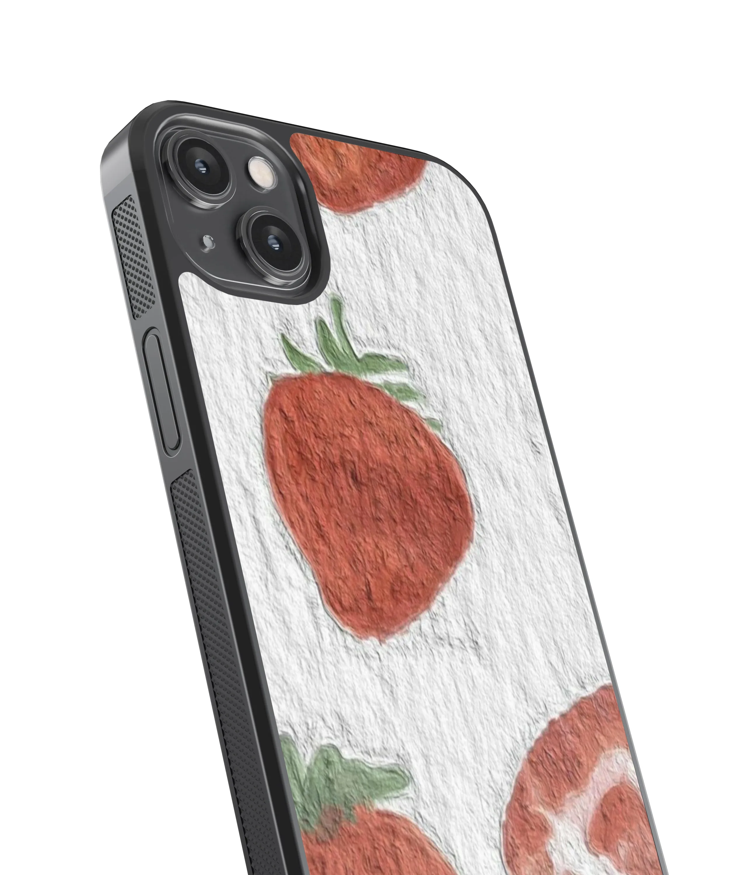 Strawberries Artwork Abstract Glass Phone Case Cover