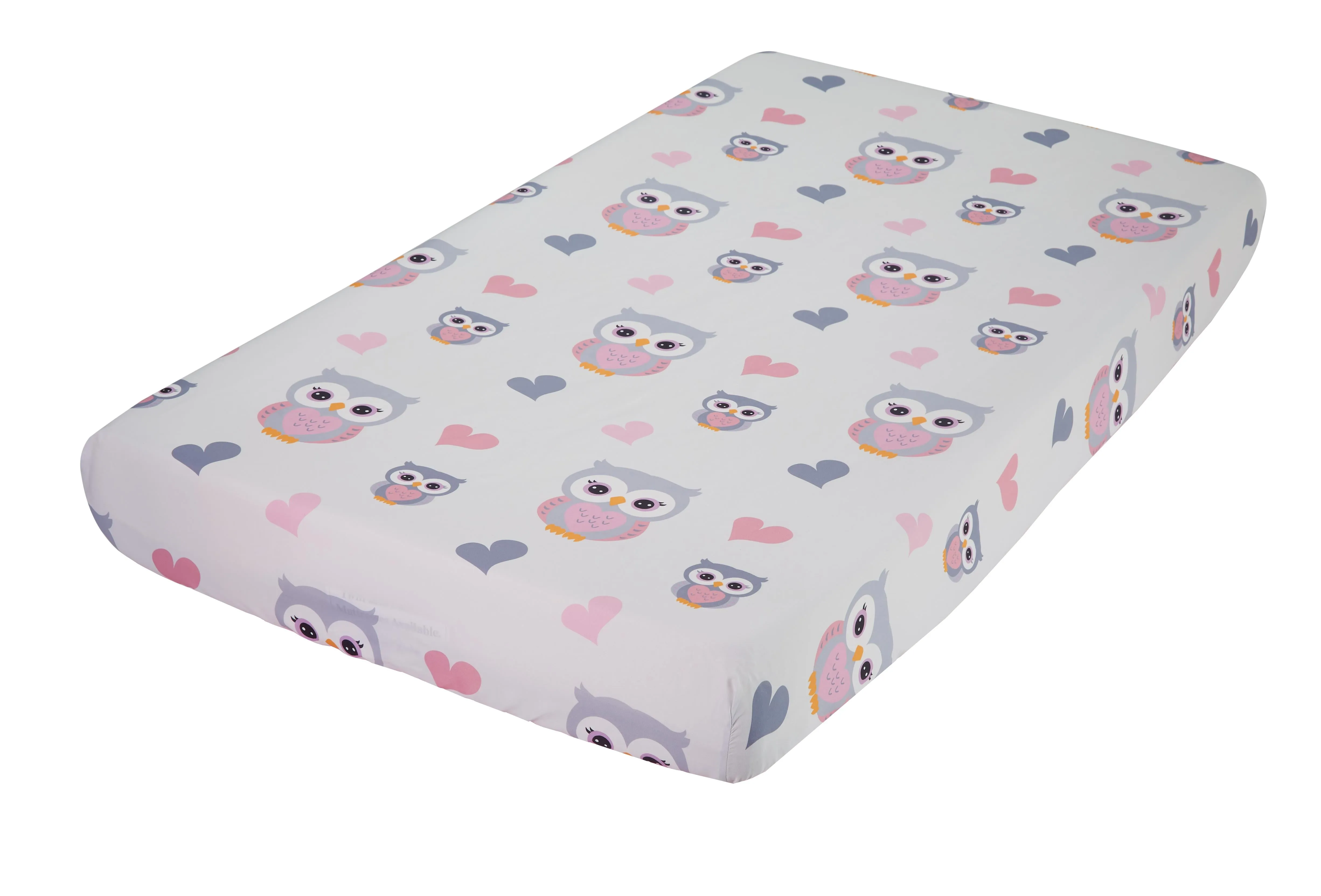 Sweet Owls / Pink 2-Pack Girls Fitted Crib Sheets