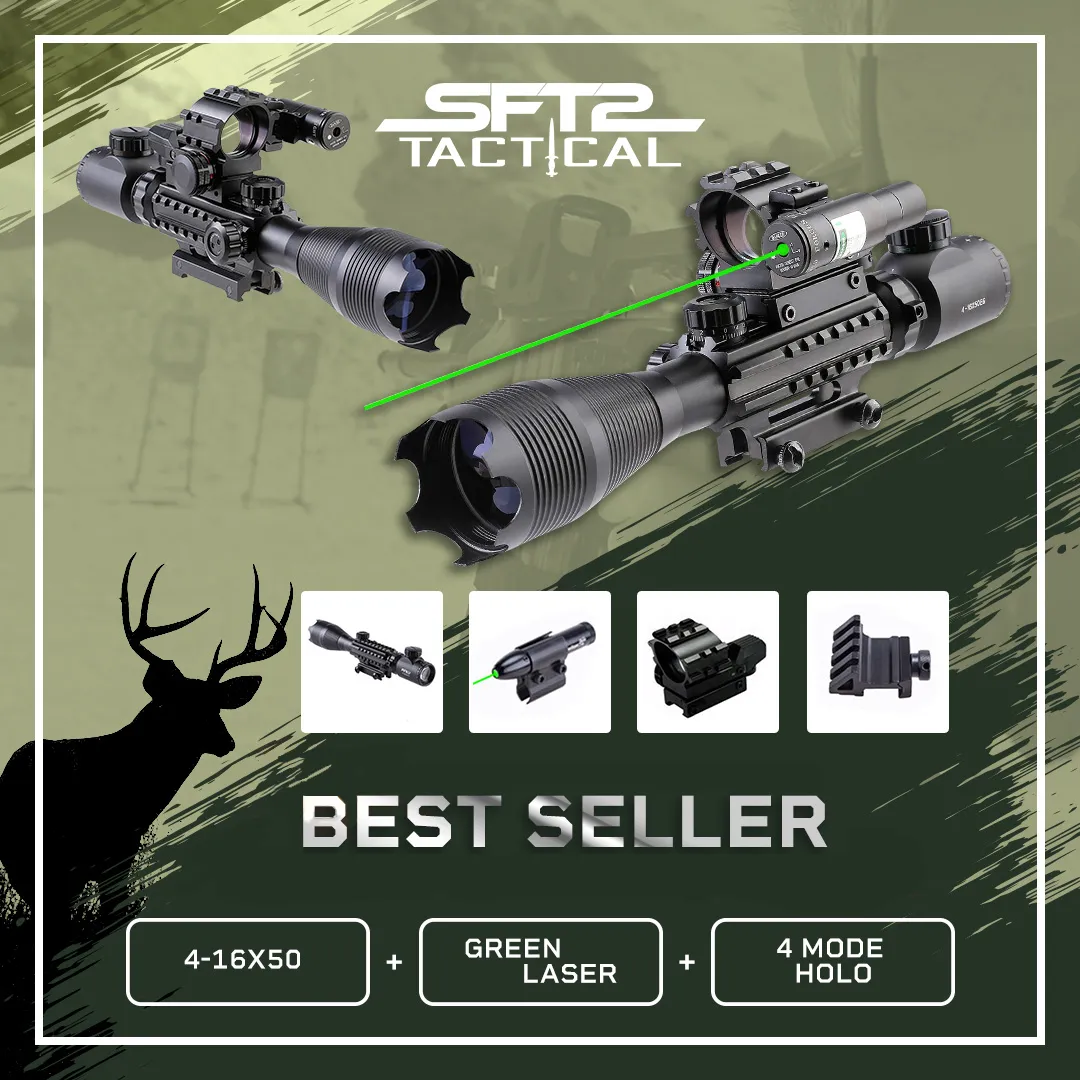 TAC-2: 4 Piece 4-16x50 Illuminated Reticle Scope Package