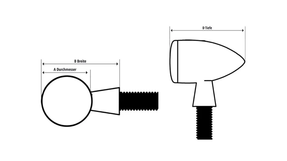 Turn Signal set (2 pieces) "Tech Glide" Turn Signal in Chrome, Long Stem - Highway Hawk H203-339