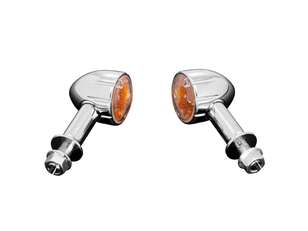 Turn Signal set (2 pieces) "Tech Glide" Turn Signal in Chrome, Long Stem - Highway Hawk H203-339