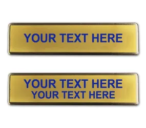 Two Tone Brass Name Plates with Blue Ink
